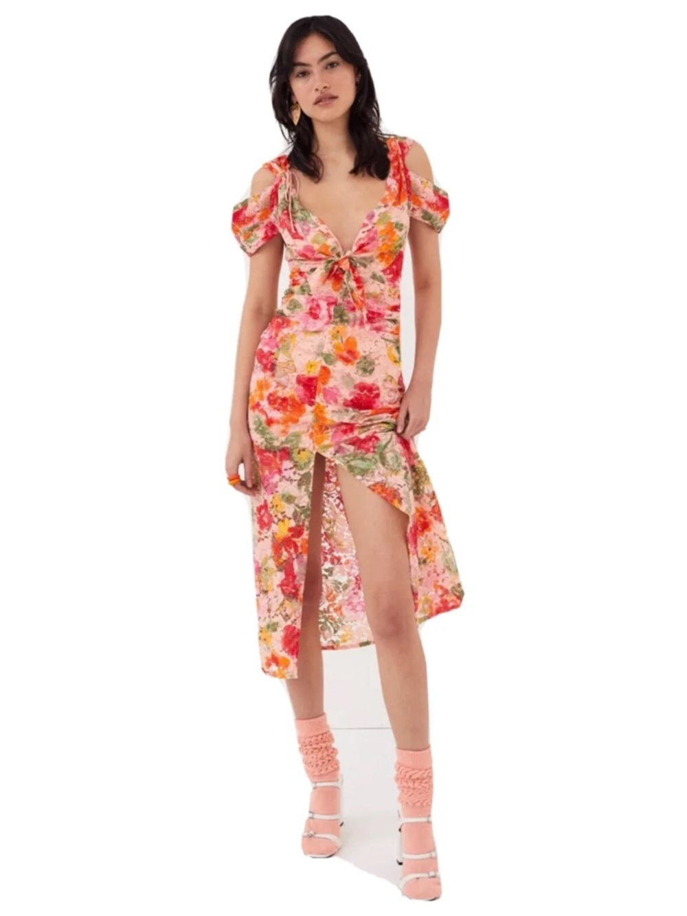 For Love & Lemons Beth Midi Dress Small